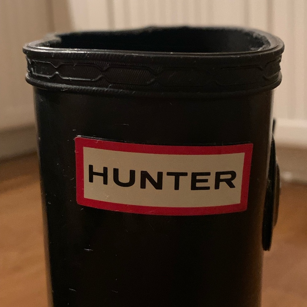 Hunter Classic Gloss Black Tall Rain All Weather boots Women’s US 7 EXCELLENT - Picture 3 of 13